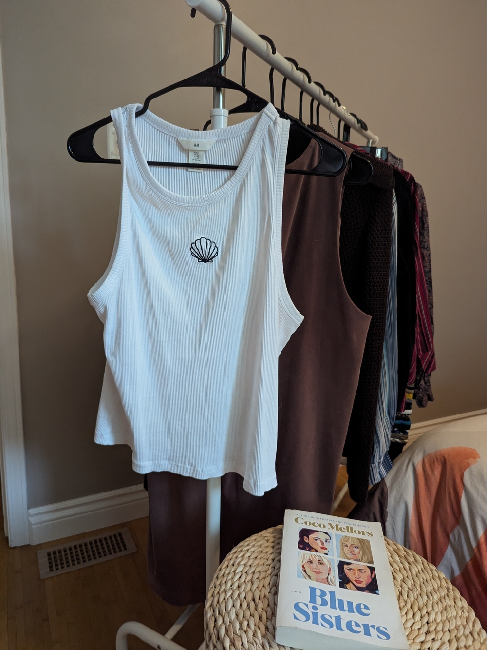 Ribbed Tank Top with Embroidery